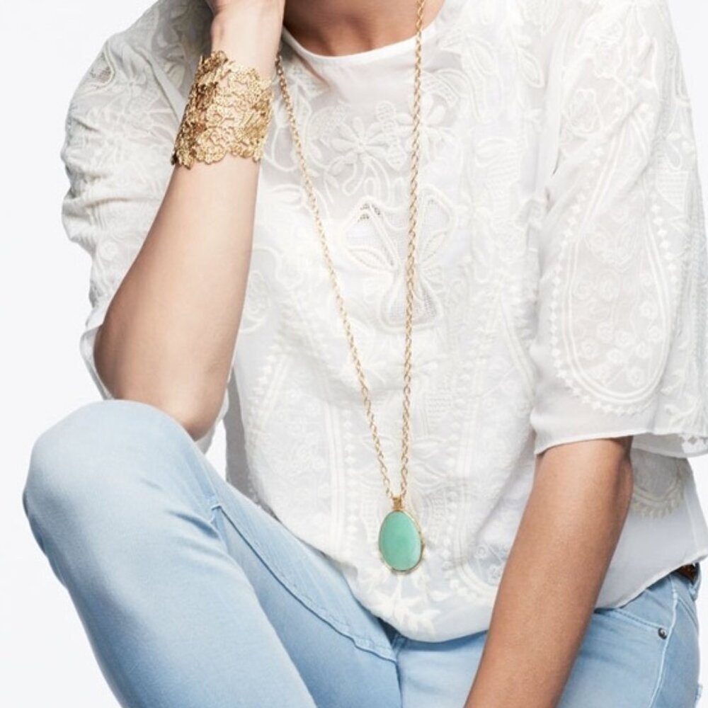 Stella & Dot Sanibel Reversible Necklace Silver Tone